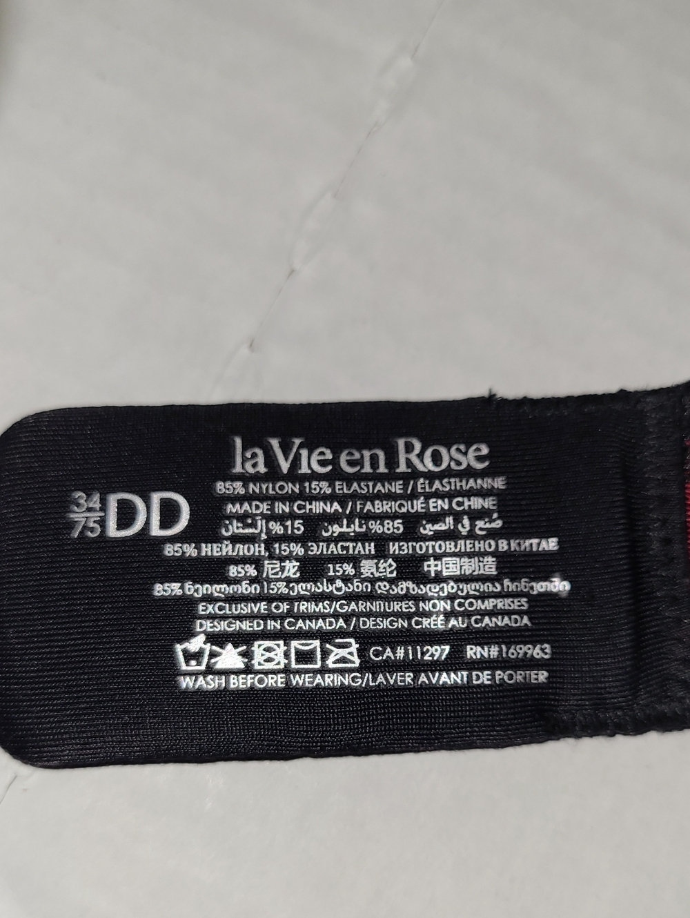 La Vie en Rose Black And Red Lace Padded Bra 34DD - Picture 11 of 12